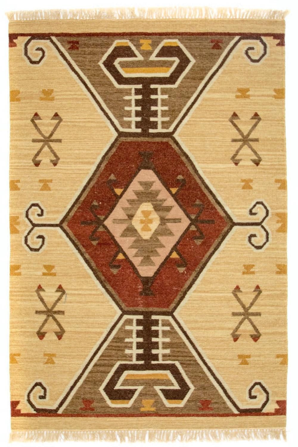 Kelim-tæppe - Trendy - 187 x 126 cm - gul