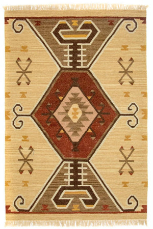 Kelim-tæppe - Trendy - 187 x 126 cm - gul
