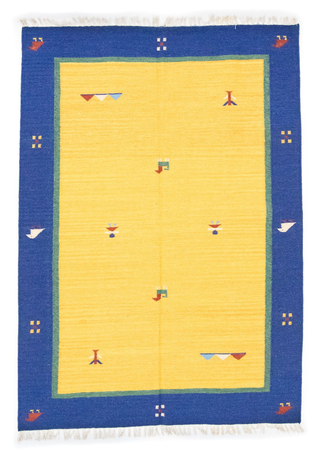 Kelim-tæppe - Trendy - 200 x 140 cm - gul