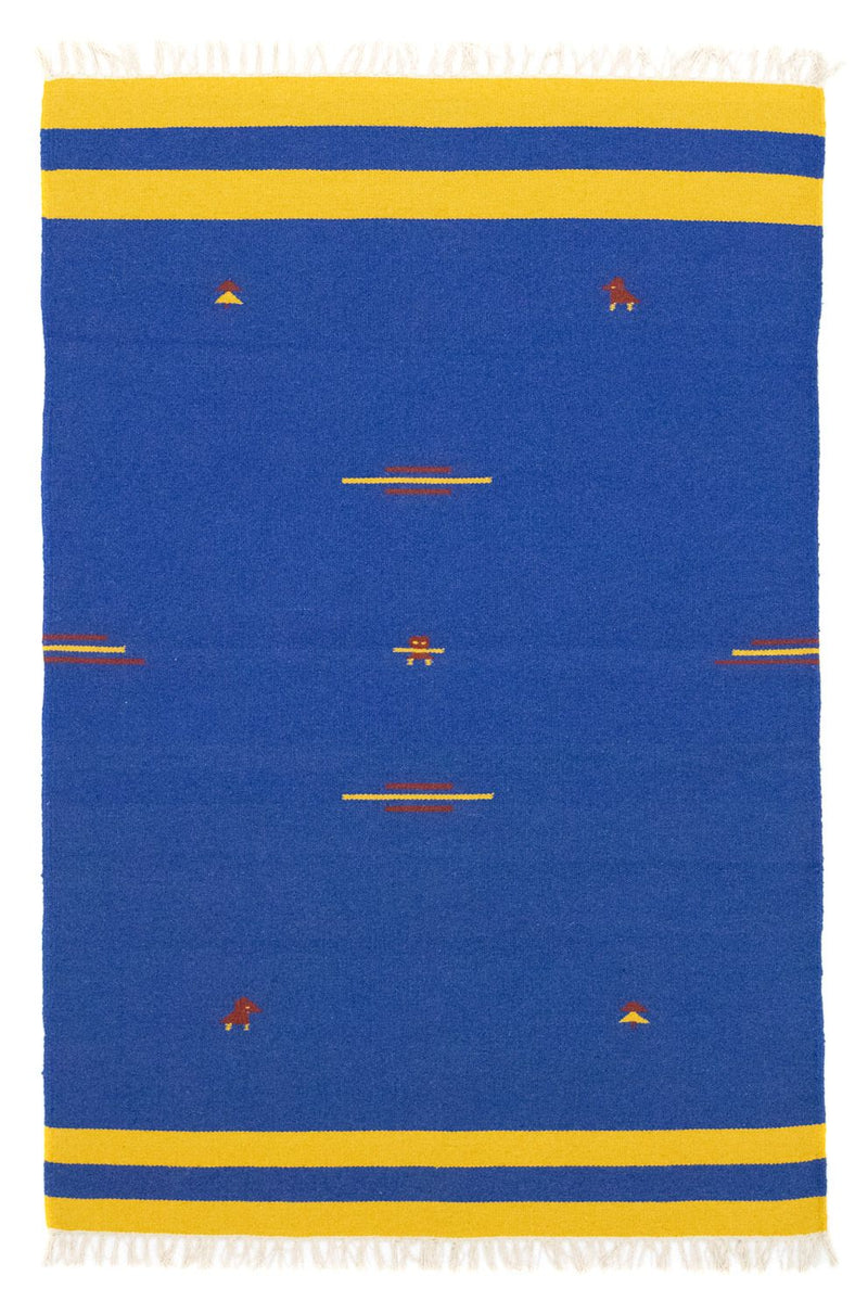 Kelim-tæppe - Trendy - 180 x 120 cm - blå