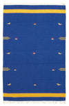 Moderne kilim Tæppe 120x180cm - Uldtæppe - Rektangulær / Blå / 120 x 180 cm Rektangulær