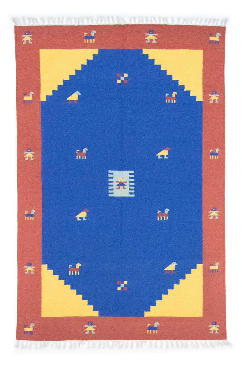 Kelim-tæppe - Trendy - 200 x 140 cm - blå
