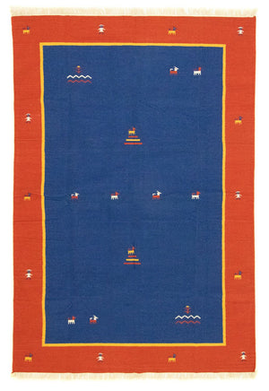 Kelim-tæppe - Trendy - 300 x 200 cm - blå