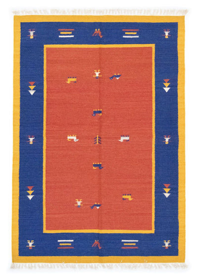Moderne kilim Tæppe 140x200cm - Uldtæppe