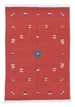 Kelim-tæppe - Trendy - 200 x 140 cm - rød