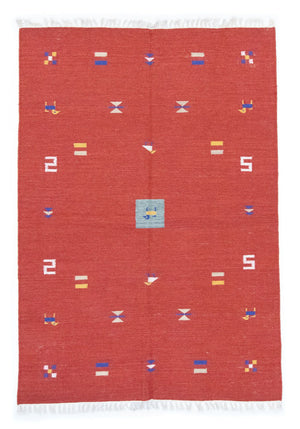 Kelim-tæppe - Trendy - 200 x 140 cm - rød