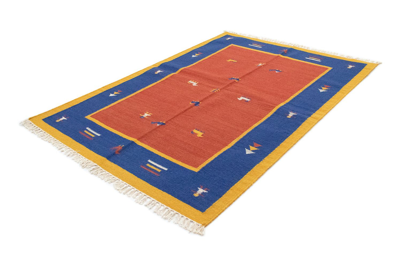 Moderne kilim Tæppe 200x140cm - Uldtæppe