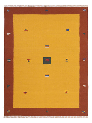 Kelim Teppich - Trendy - 240 x 170 cm - senfgelb