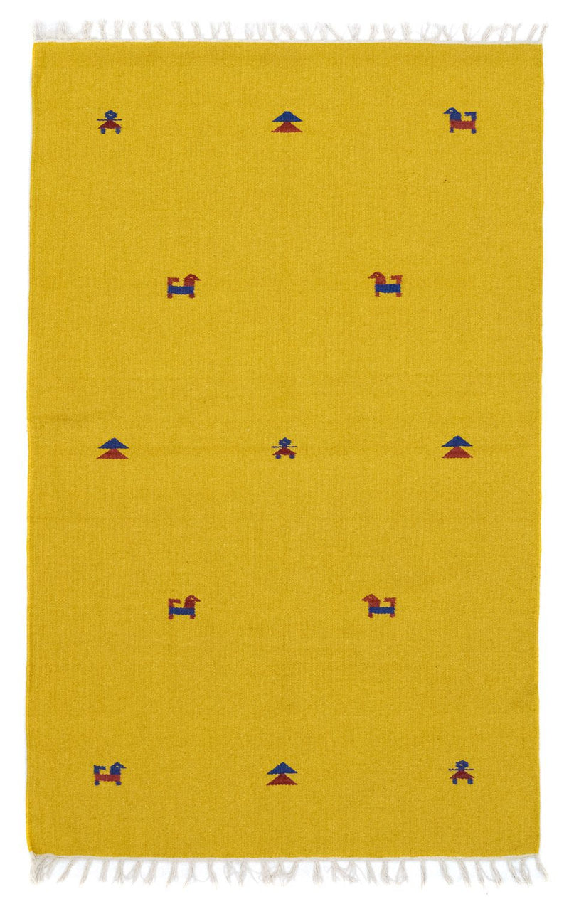 Kelim-tæppe - Trendy - 180 x 120 cm - gul