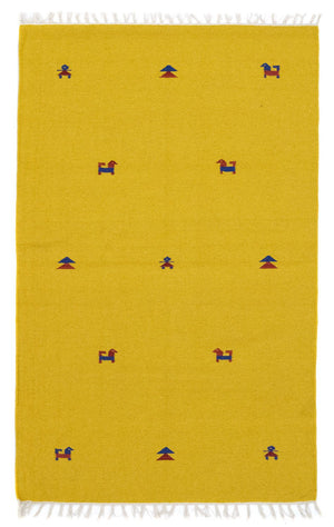 Kelim-tæppe - Trendy - 180 x 120 cm - gul