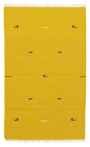 Kelim-tæppe - Trendy - 180 x 120 cm - gul