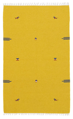 Kelim-tæppe - Trendy - 180 x 120 cm - gul