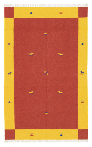 Kelim-tæppe - Trendy - 180 x 120 cm - rød