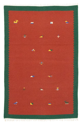 Kelim-tæppe - Trendy - 180 x 120 cm - rød