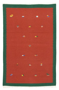 Kelim-tæppe - Trendy - 180 x 120 cm - rød