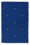 Moderne kilim Tæppe 120x180cm - Uldtæppe - Rektangulær / Blå / 120 x 180 cm Rektangulær