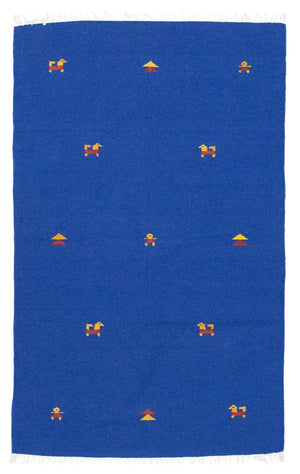 Kelim-tæppe - Trendy - 180 x 120 cm - blå