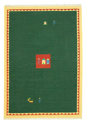 Kelim-tæppe - Trendy - 300 x 200 cm - mørkegrøn