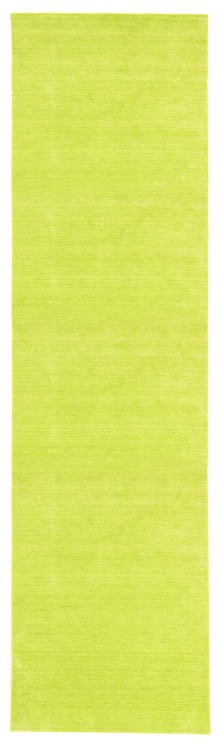 Løber Gabbeh-tæppe - Indus - 400 x 80 cm - lime grøn