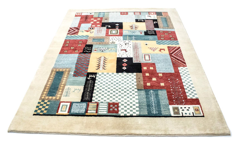 Gabbeh Tæppe - Loribaft Persisk - 198 x 150 cm - farvet