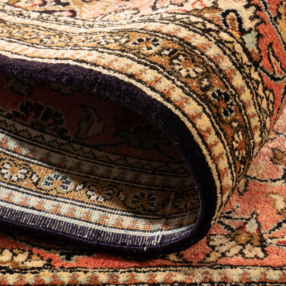 Silketæppe - Ghom Silk - Premium - 80 x 60 cm - rød