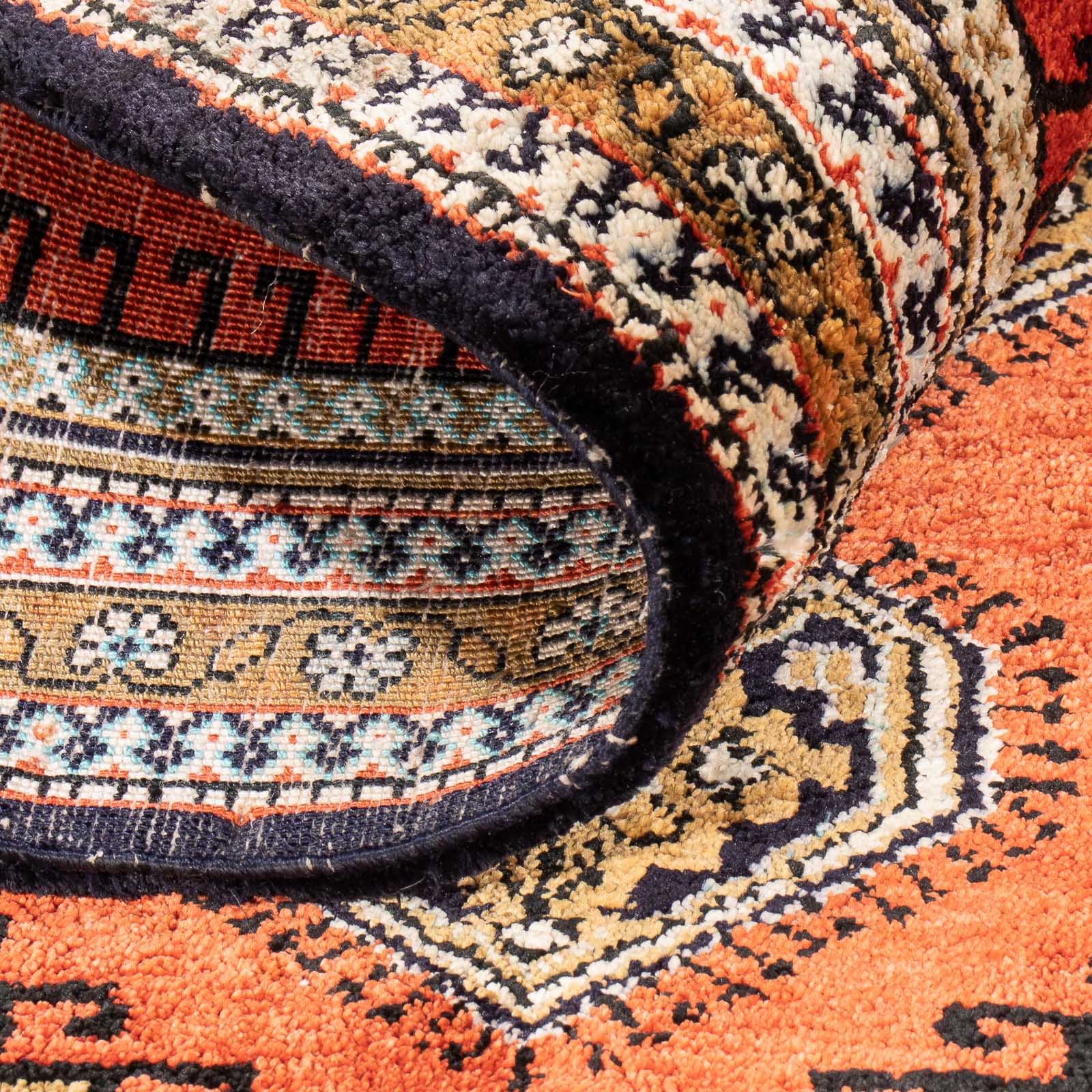 Silketæppe - Ghom Silk - Premium - 77 x 56 cm - orange