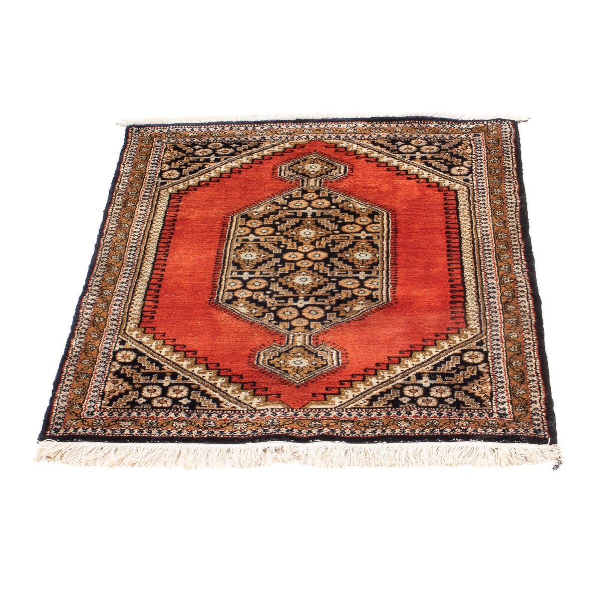 Silketæppe - Ghom Silk - Premium - 77 x 56 cm - orange