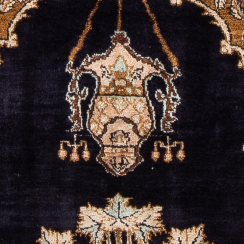 Silketæppe - Ghom Silk - Premium - 72 x 57 cm - mørkeblå