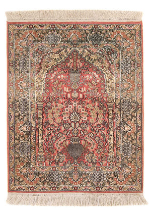 Silketæppe - China Silk - 86 x 64 cm - rød