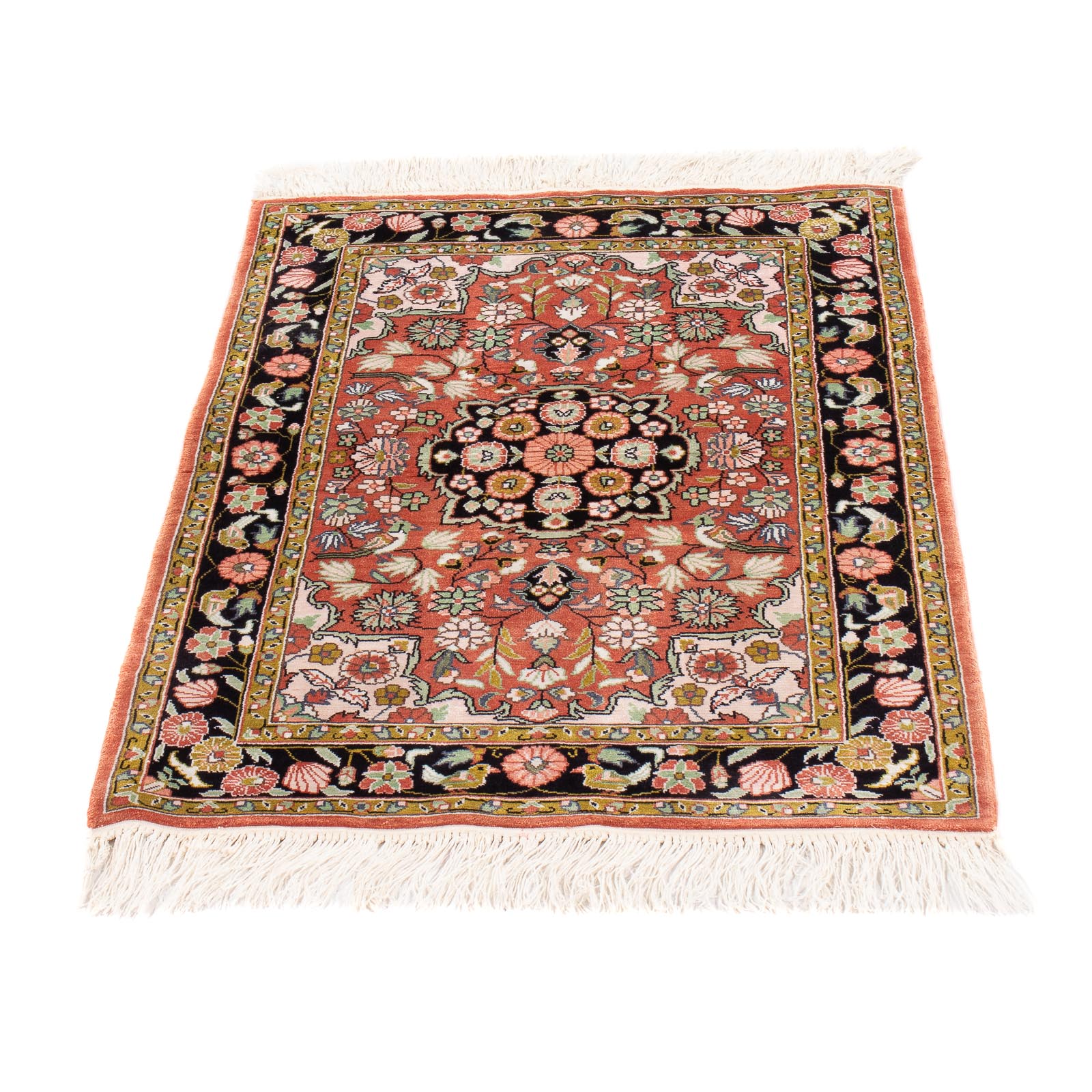 Silketæppe - China Silk - 93 x 62 cm - rød