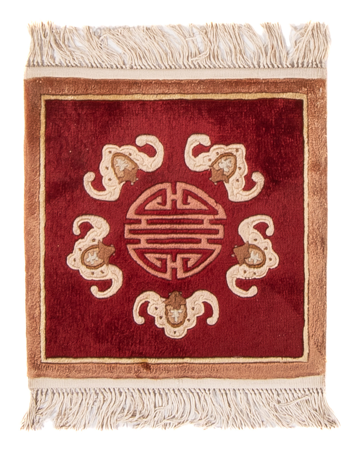 Kina Tæppe firkantet  - 31 x 31 cm - rød