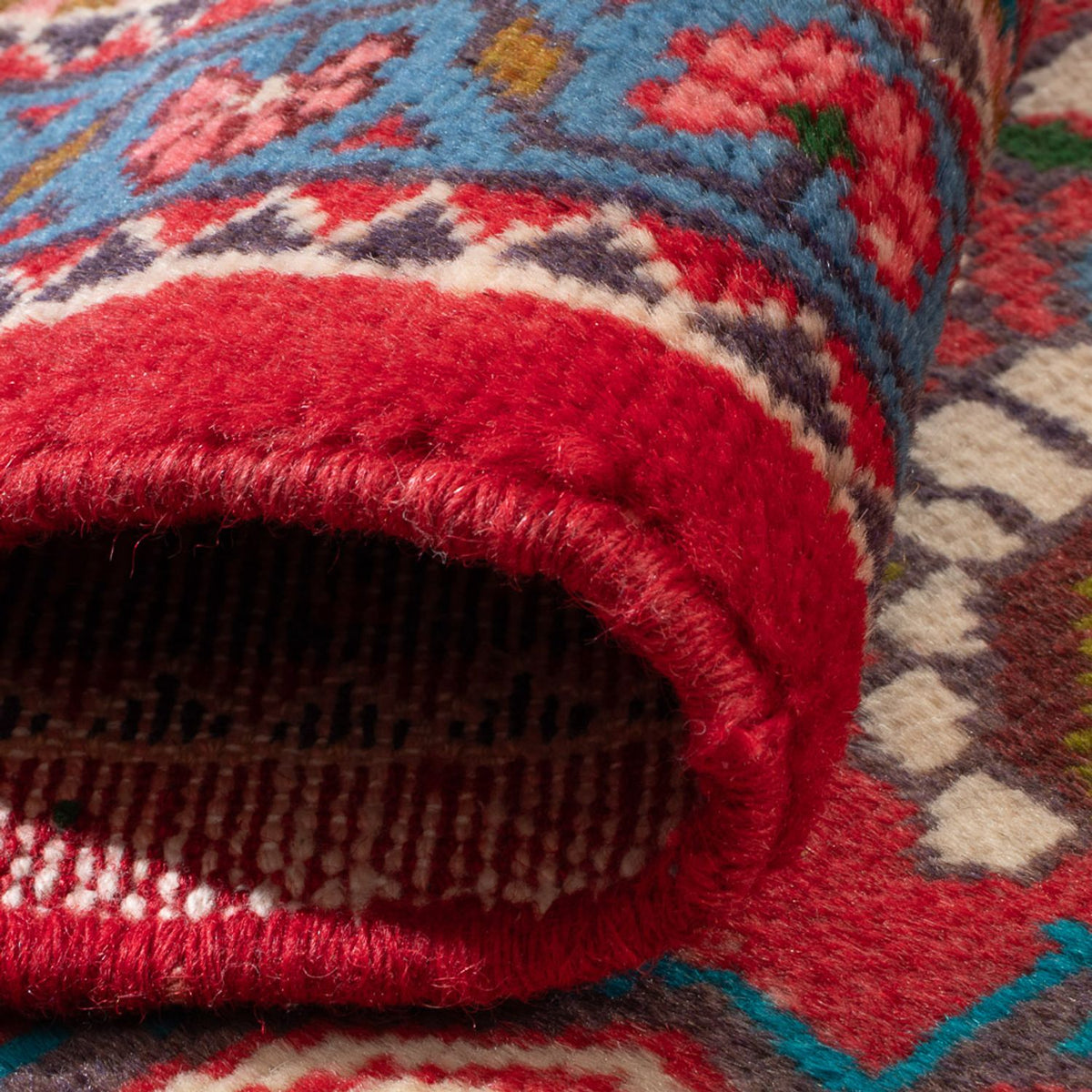 Persisk tæppe - Nomadisk - 131 x 78 cm - mørkerød