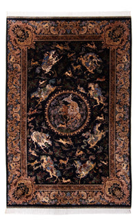 Persisk tæppe - Ghom - 230 x 150 cm - mørkeblå