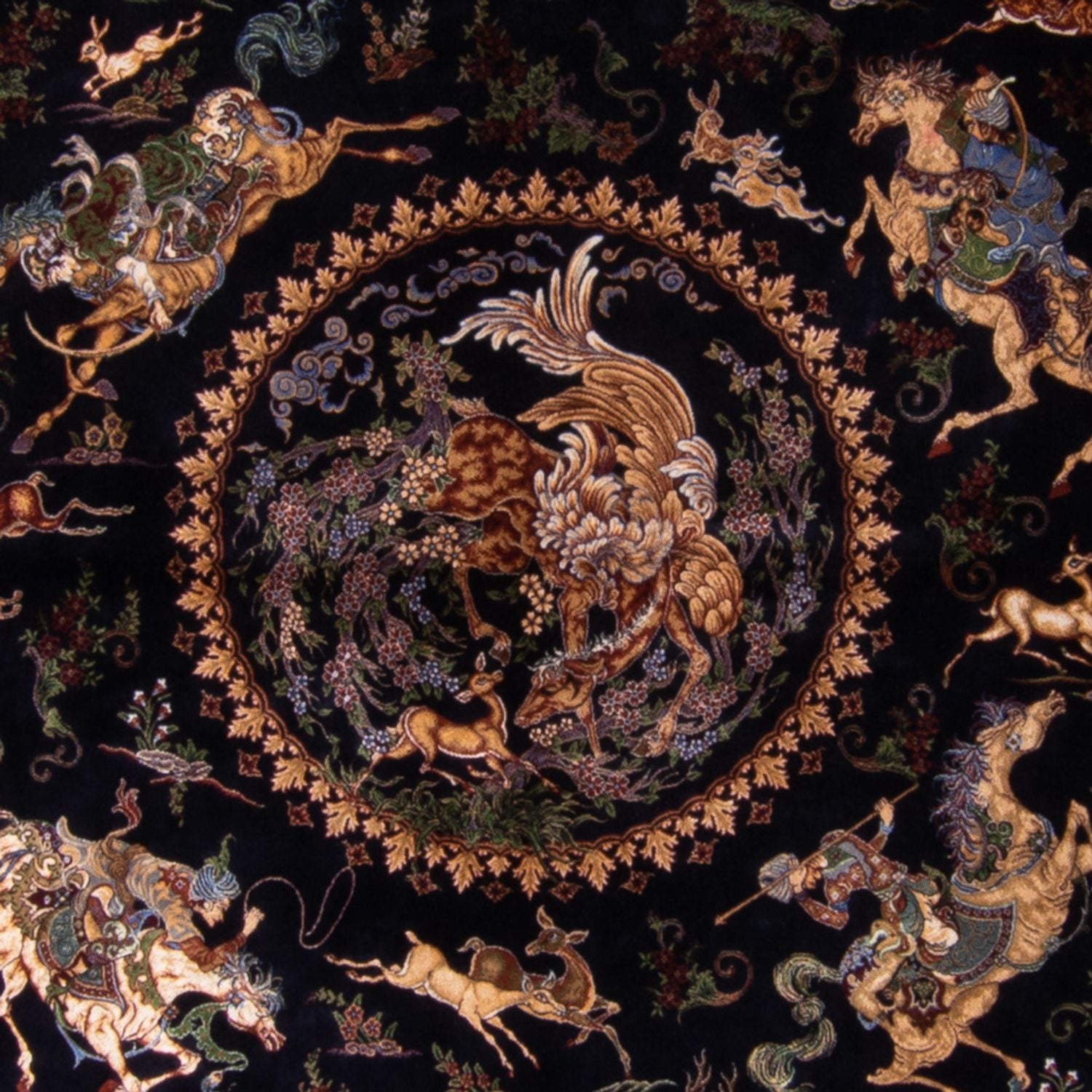 Persisk tæppe - Ghom - 230 x 150 cm - mørkeblå