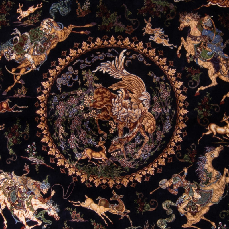 Persisk tæppe - Ghom - 230 x 150 cm - mørkeblå