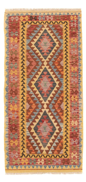 Løber Kelim Carpet - Splash - 196 x 100 cm - flerfarvet