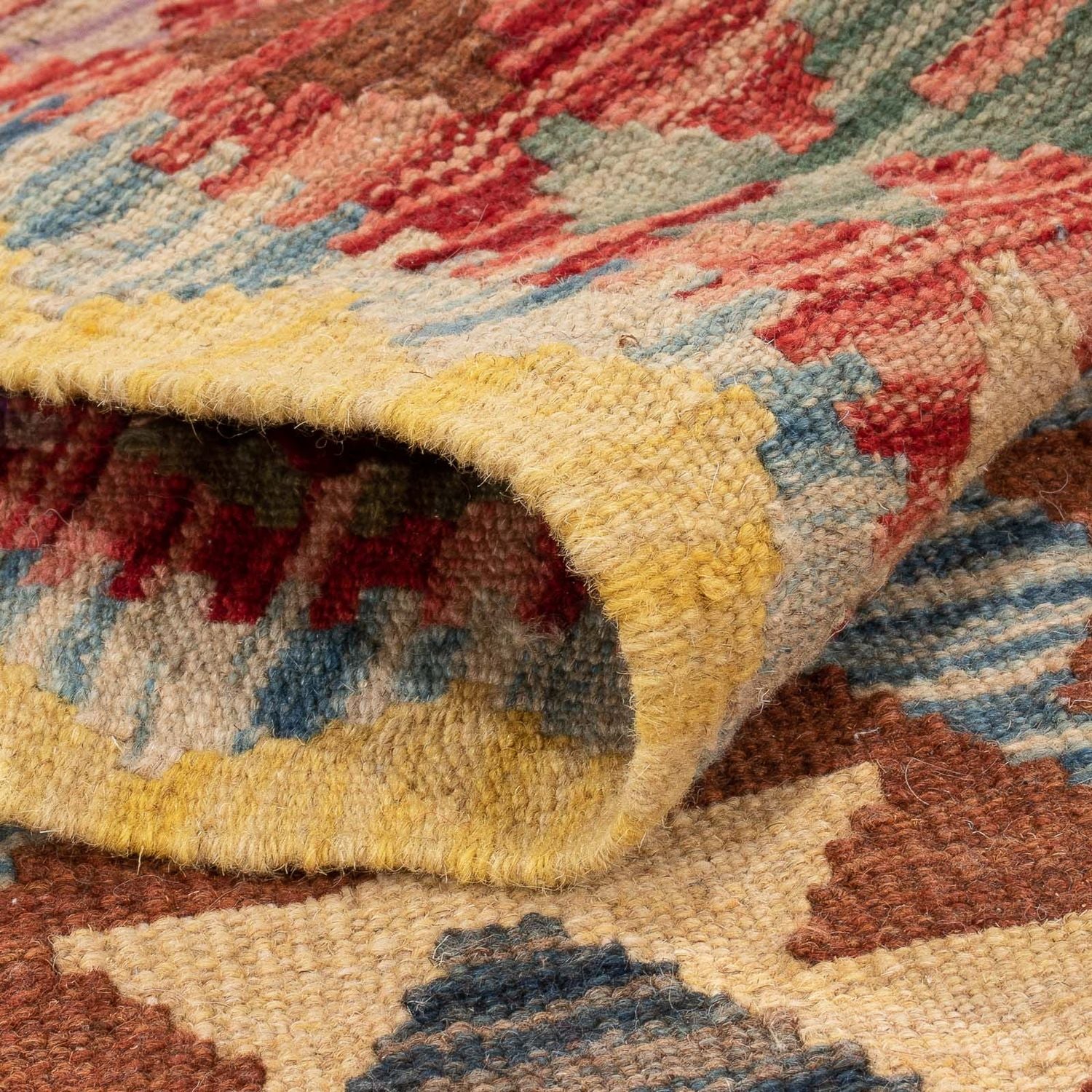 Løber Kelim Carpet - Splash - 196 x 100 cm - flerfarvet
