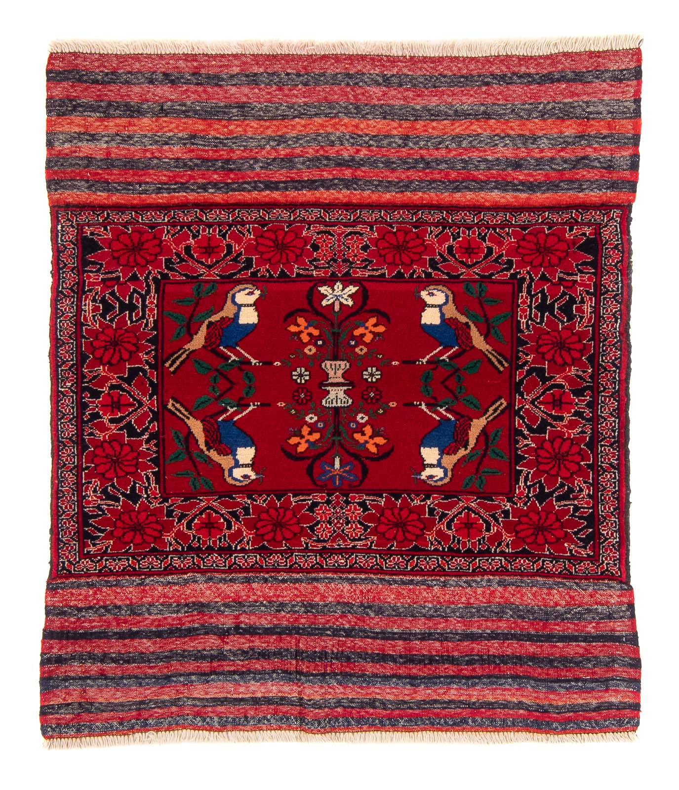 Baluch-tæppe firkantet  - 104 x 91 cm - rød