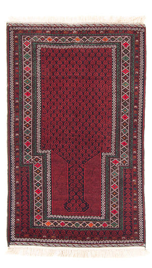 Baluch-tæppe - Bøn tæppe - 145 x 88 cm - rød