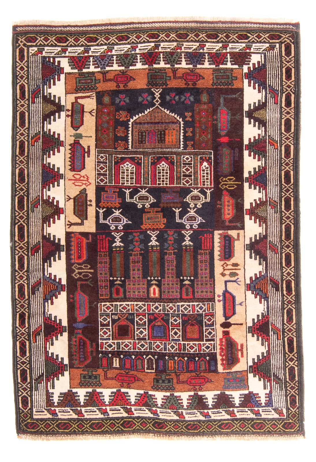 Baluch-tæppe - Bøn tæppe - 120 x 85 cm - mørkeblå