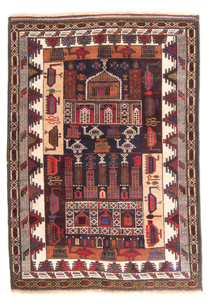 Baluch-tæppe - Bøn tæppe - 120 x 85 cm - mørkeblå