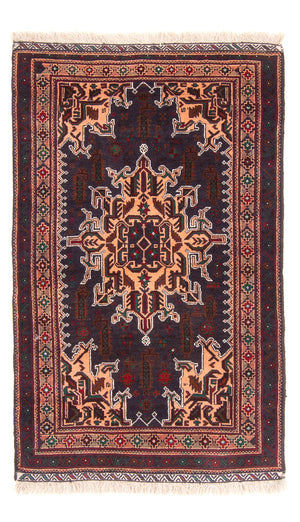 Baluch-tæppe - 150 x 89 cm - mørkeblå