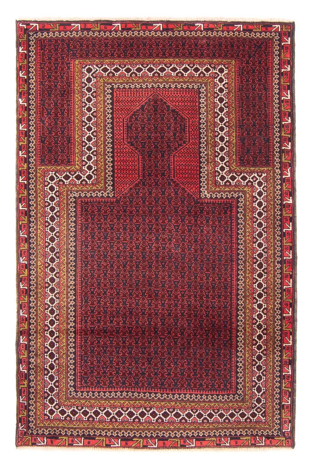 Baluch-tæppe - Bøn tæppe - 140 x 91 cm - mørkeblå