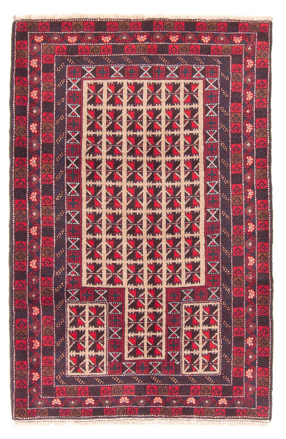 Baluch-tæppe - Bøn tæppe - 140 x 93 cm - beige