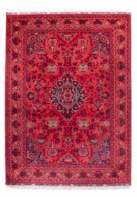 Afghansk tæppe - 355 x 256 cm - rød