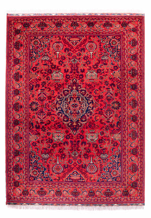 Afghansk tæppe - 355 x 256 cm - rød