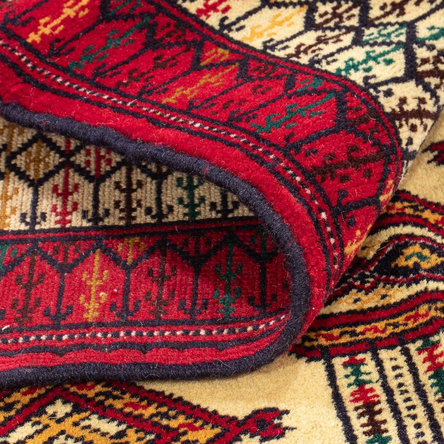 Turkaman-tæppe - 167 x 120 cm - beige