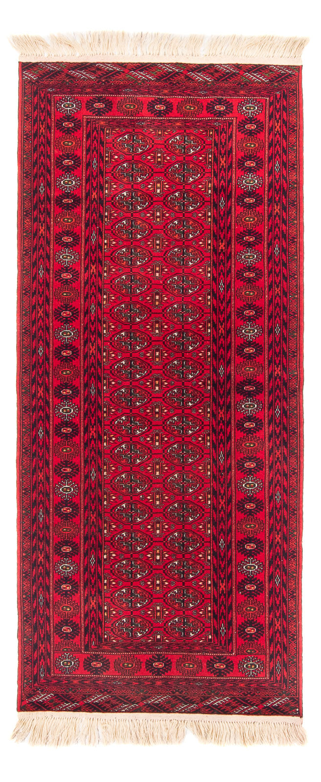 Løber Afghansk tæppe - 200 x 80 cm - rød