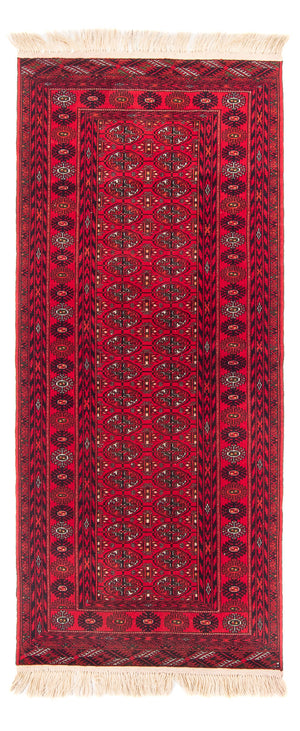 Løber Afghansk tæppe - 200 x 80 cm - rød