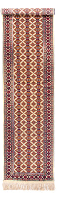 Løber Afghansk tæppe - 390 x 90 cm - beige